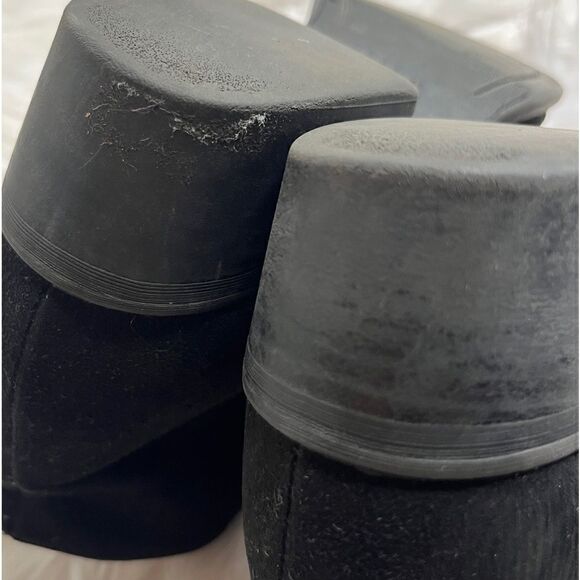 Mia Alex Suede Heeled Zip Up Ankle Booties Black Size 8.5 - Picture 4 of 10